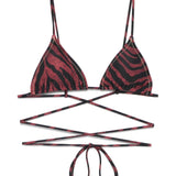 Top bikini con stampa tigre in marrone Reina olga - donna 