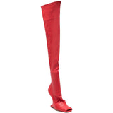 Stivali sopra il ginocchio in rosso Rick owens lilies - donna 