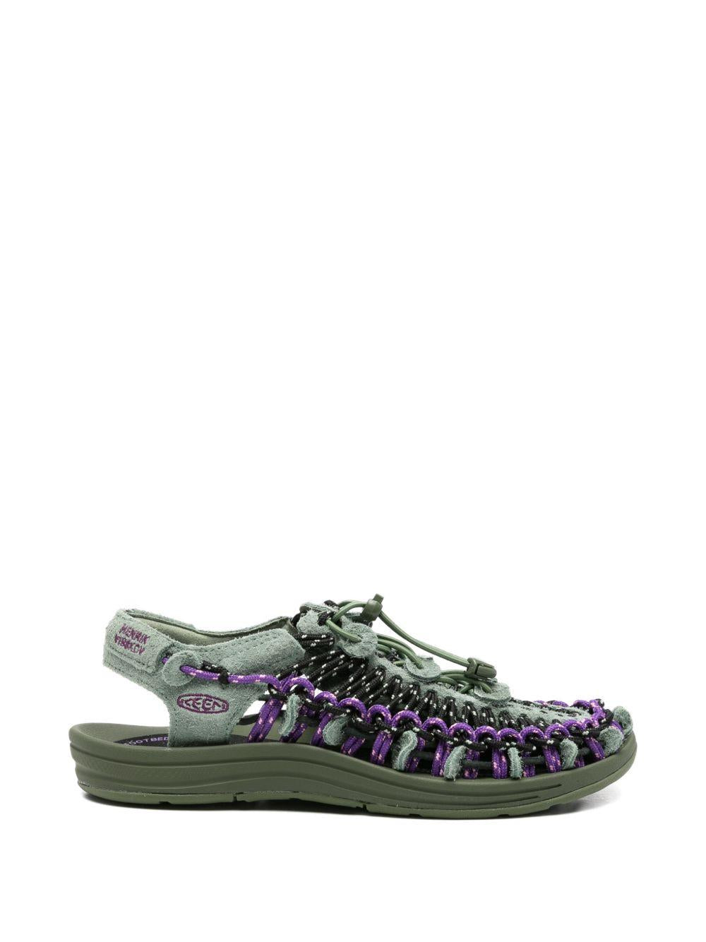Sandali uneek con cordino intrecciato in verde Keen - unisex 
