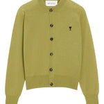 Cardigan Ami de Coeur con ricamo in verde matcha AMI PARIS - DONNA 