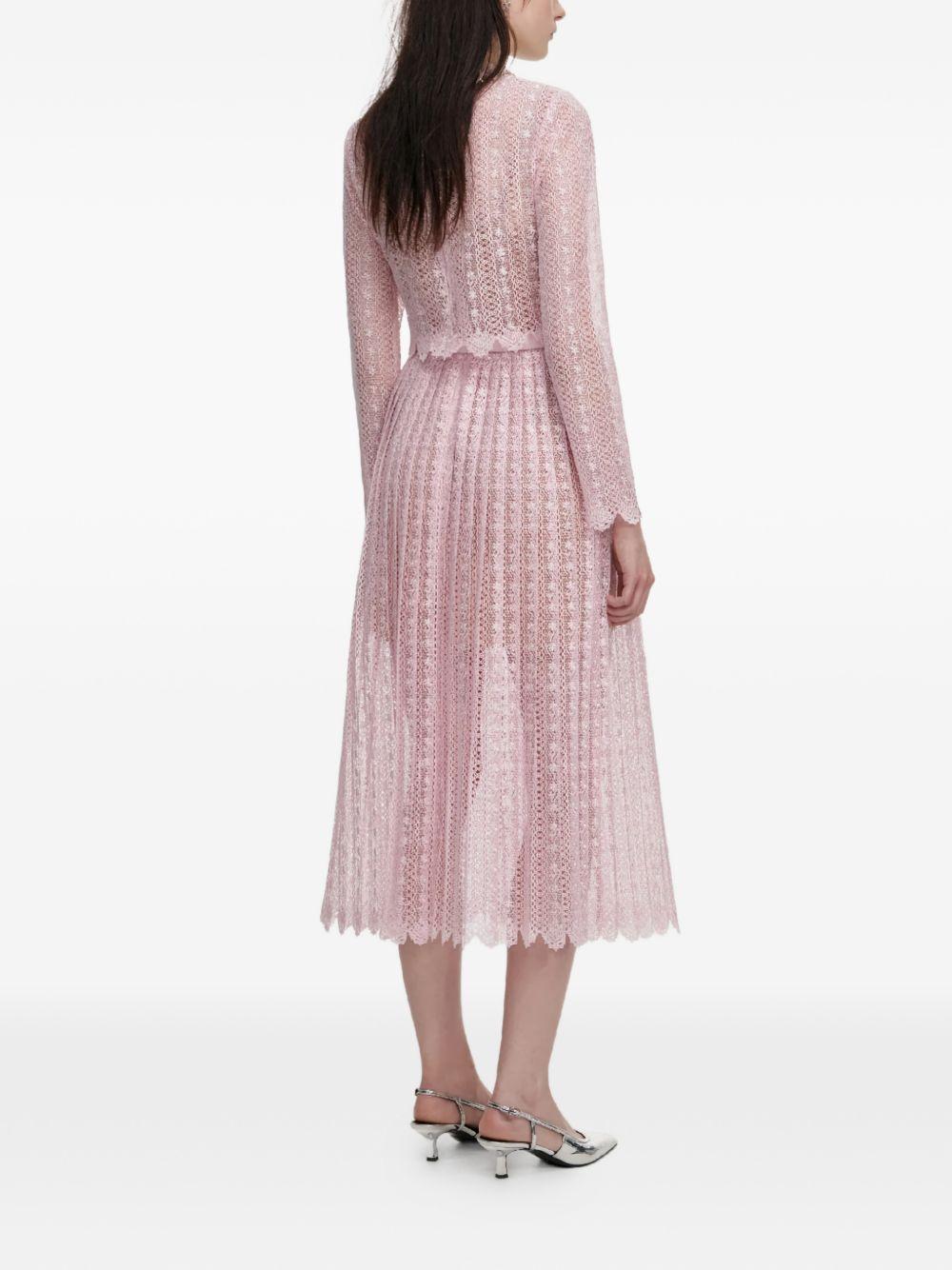 Abito midi plissettato in rosa Self-Portrait - donna 