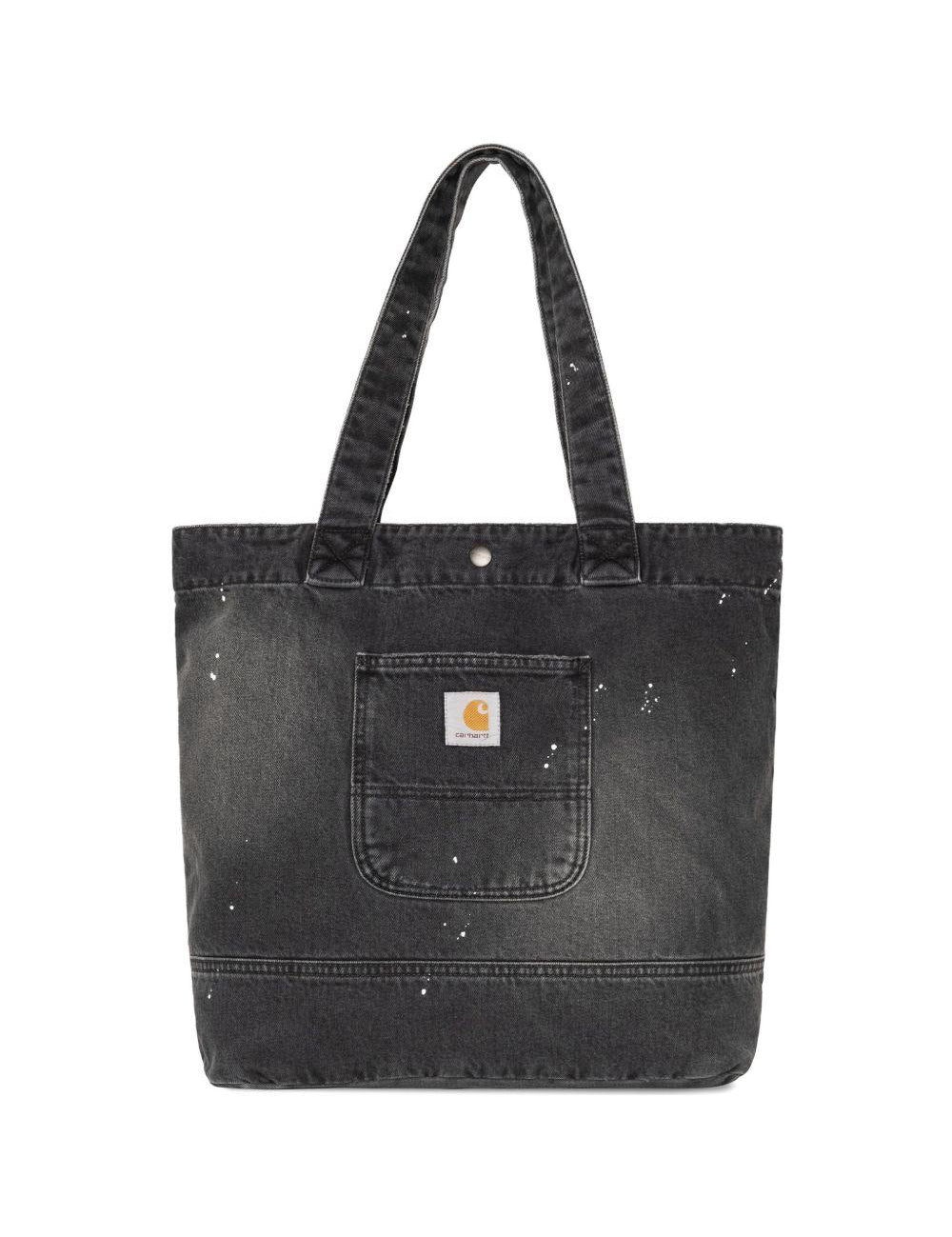 Borsa tote in denim nero 