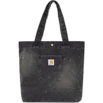 Borsa tote in denim nero 