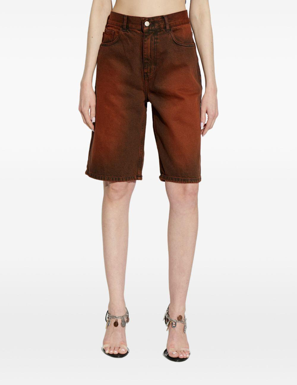 Shorts con ricamo in marrone Carne bollente - uomo 