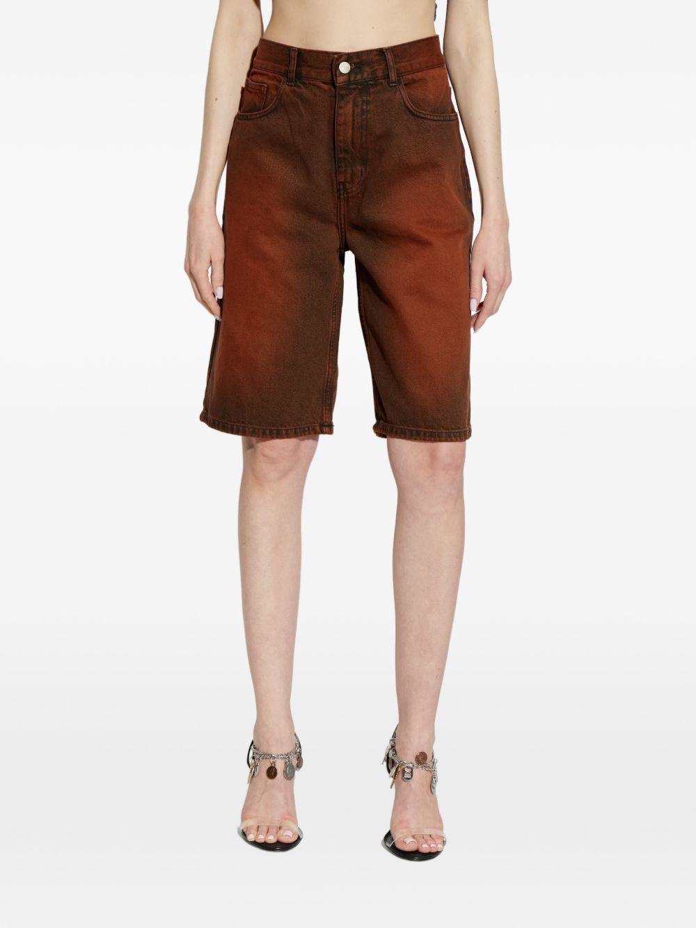 Shorts con ricamo in marrone Carne bollente - uomo 