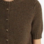 Cardigan Nora in cashmere in marrone 
