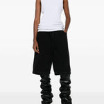 Shorts con vita elasticata in nero Entire studios - unisex 