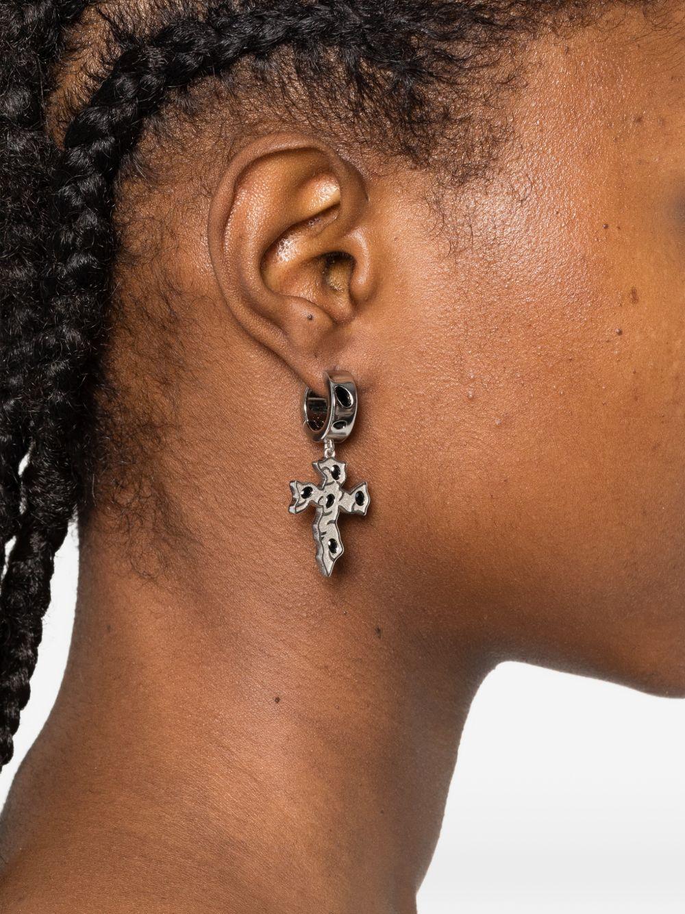 Orecchini Tipsy Cross in argento Darkai - unisex 