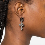 Orecchini Tipsy Cross in argento Darkai - unisex 