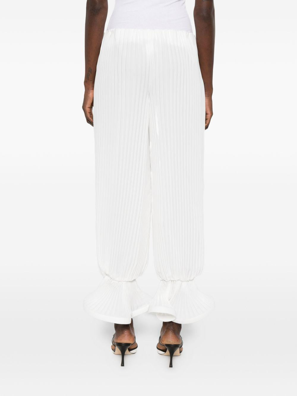 Pantaloni plissé con volant in bainco Rowen rose - donna 