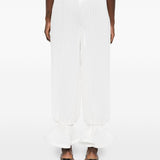 Pantaloni plissé con volant in bainco Rowen rose - donna 