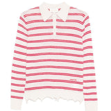 Polo a righe in bianco e rosso Shushu/tong - donna 