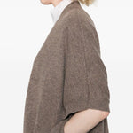 Cardigan a maniche corte in beige Gotha - donna 