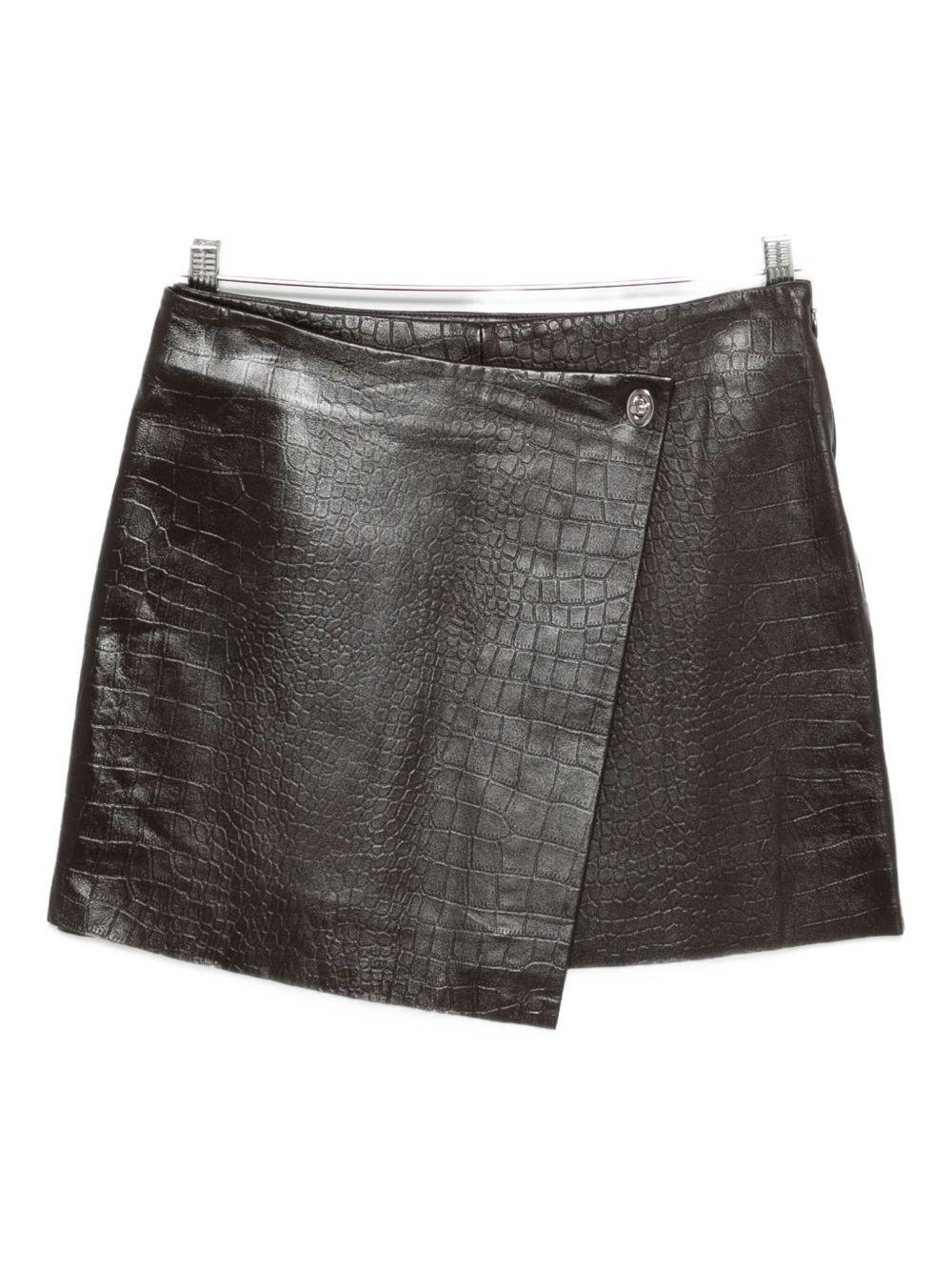 Gonna asimmetrica effetto coccodrillo in marrone scuro Stand Studio - donna 