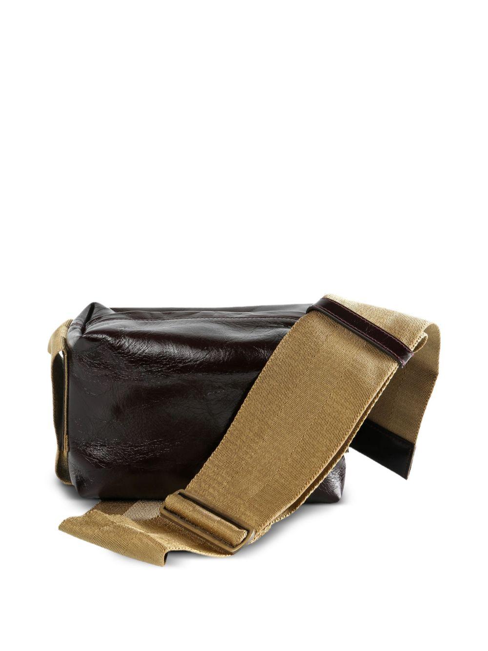 Borsa a spalla in pelle lucida in bordeaux Uma Wang - donna 