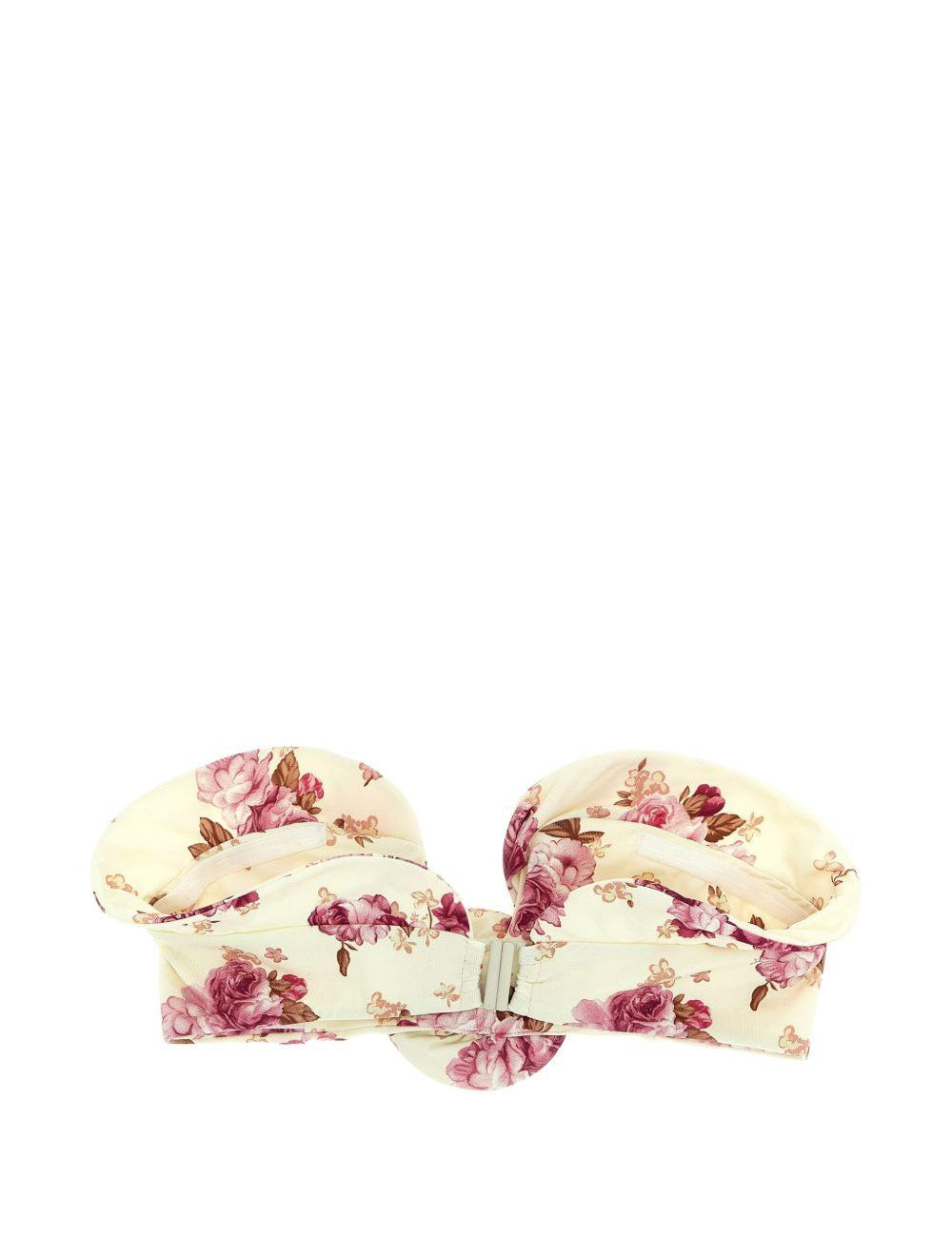 Top bikini con stampa floreale in bianco e rosa Magda butrym - donna 