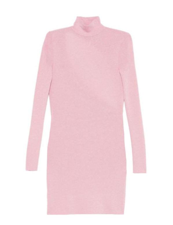 Abito in maglia a collo alto in rosaSelf-portrait - donna 