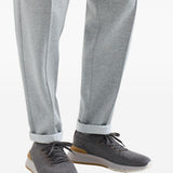 Sneakers in cotone e pelle di vitello in grigio Brunello cucinelli - uomo 