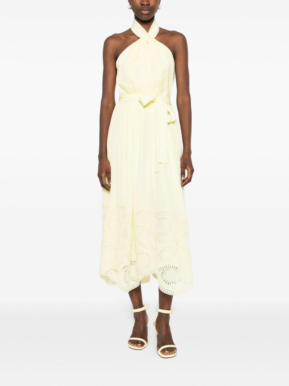 Abito midi con scollo all-americana in giallo Elie saab - donna 
