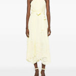 Abito midi con scollo all-americana in giallo Elie saab - donna 