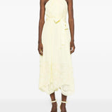 Abito midi con scollo all-americana in giallo Elie saab - donna 