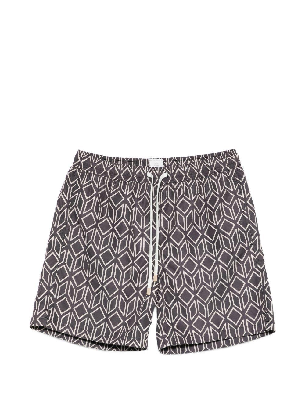 Pantaloncini da bagno con motivo geometrico in grigio Eleventy - uomo 