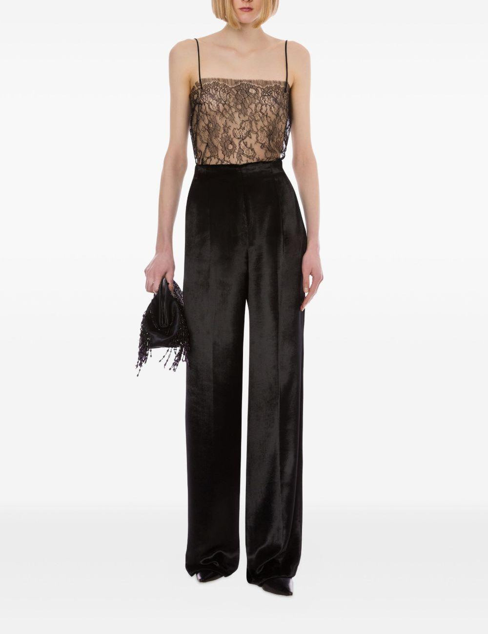 Pantaloni a vita alta in nero Alberta Ferretti - donna 