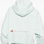 Felpa con stampa logo in verde Adidas by stella mc cartney - donna 