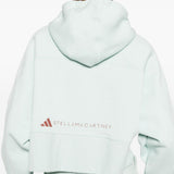 Felpa con stampa logo in verde Adidas by stella mc cartney - donna 