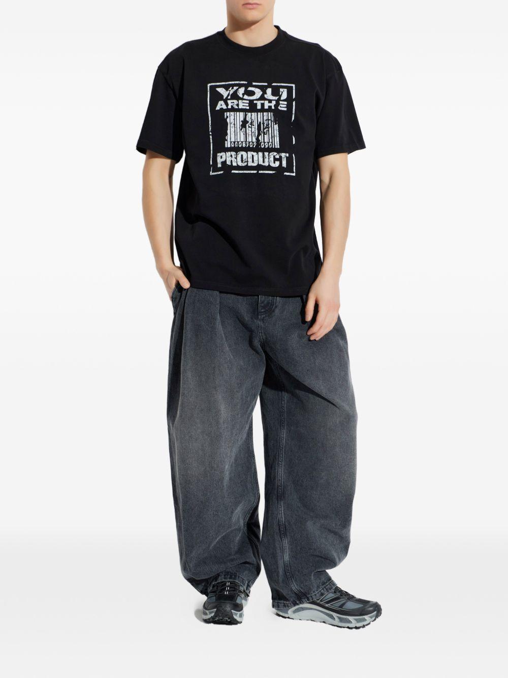 T-shirt con stampa grafica in nero 44 label group - uomo 