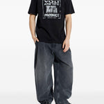 T-shirt con stampa grafica in nero 44 label group - uomo 