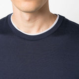 T-shirt girocollo in blu Eleventy - uomo 