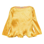 Top plisettato a maniche lunghe in oro Melitta baumeister - donna 
