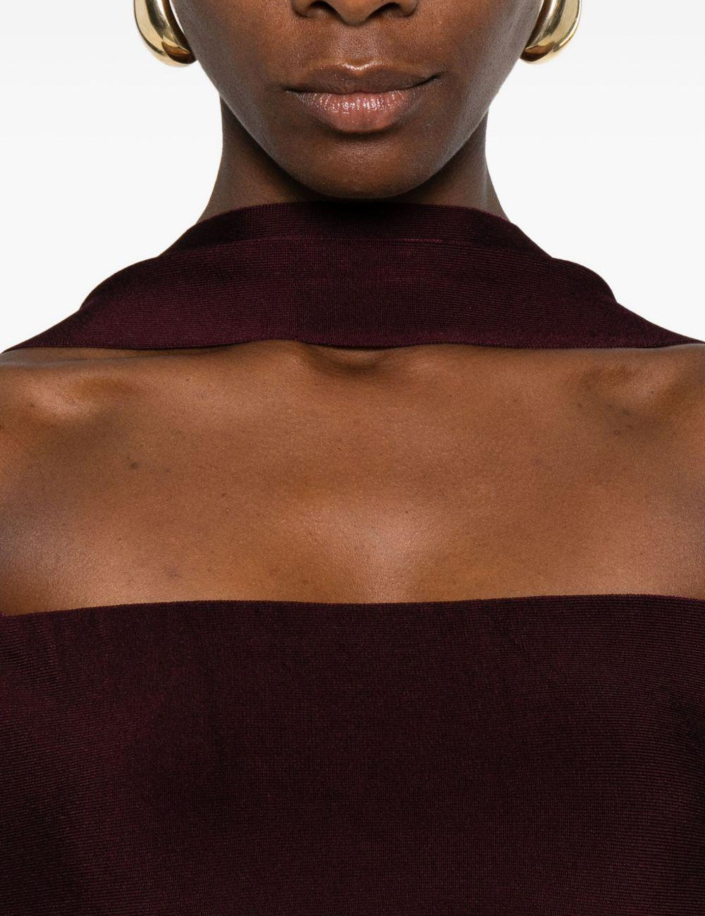 Abito con spalle scoperte in borgogna Roland Mouret - donna 