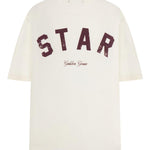 T-shirt con logo goffrato in avorio Golden goose - unisex 