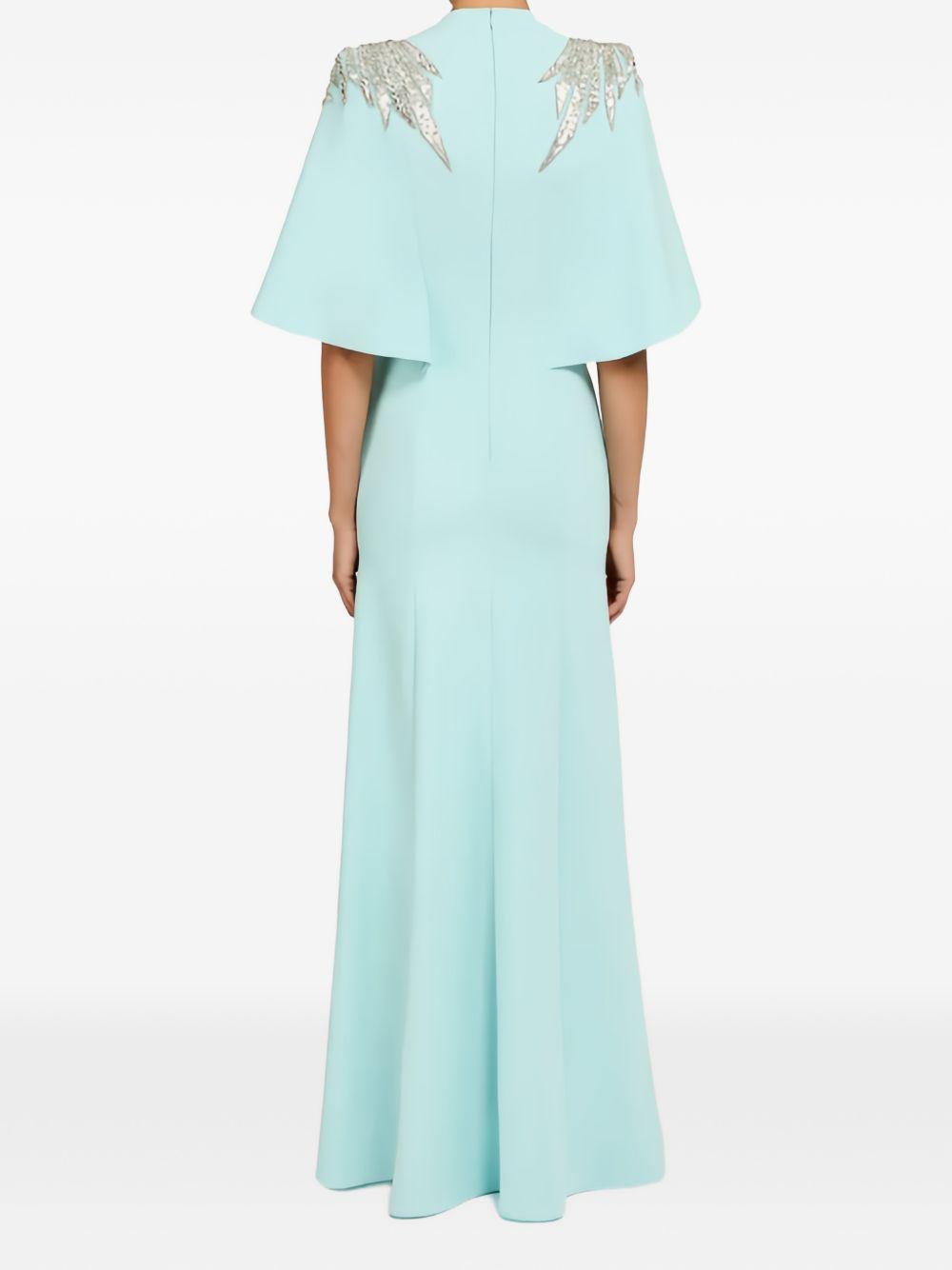 Abito lungo star shower con cristalli in celeste Jenny packham - donna 