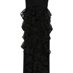 Abito lungo senza spalline con ruches in nero Viktor&rolf - donna 