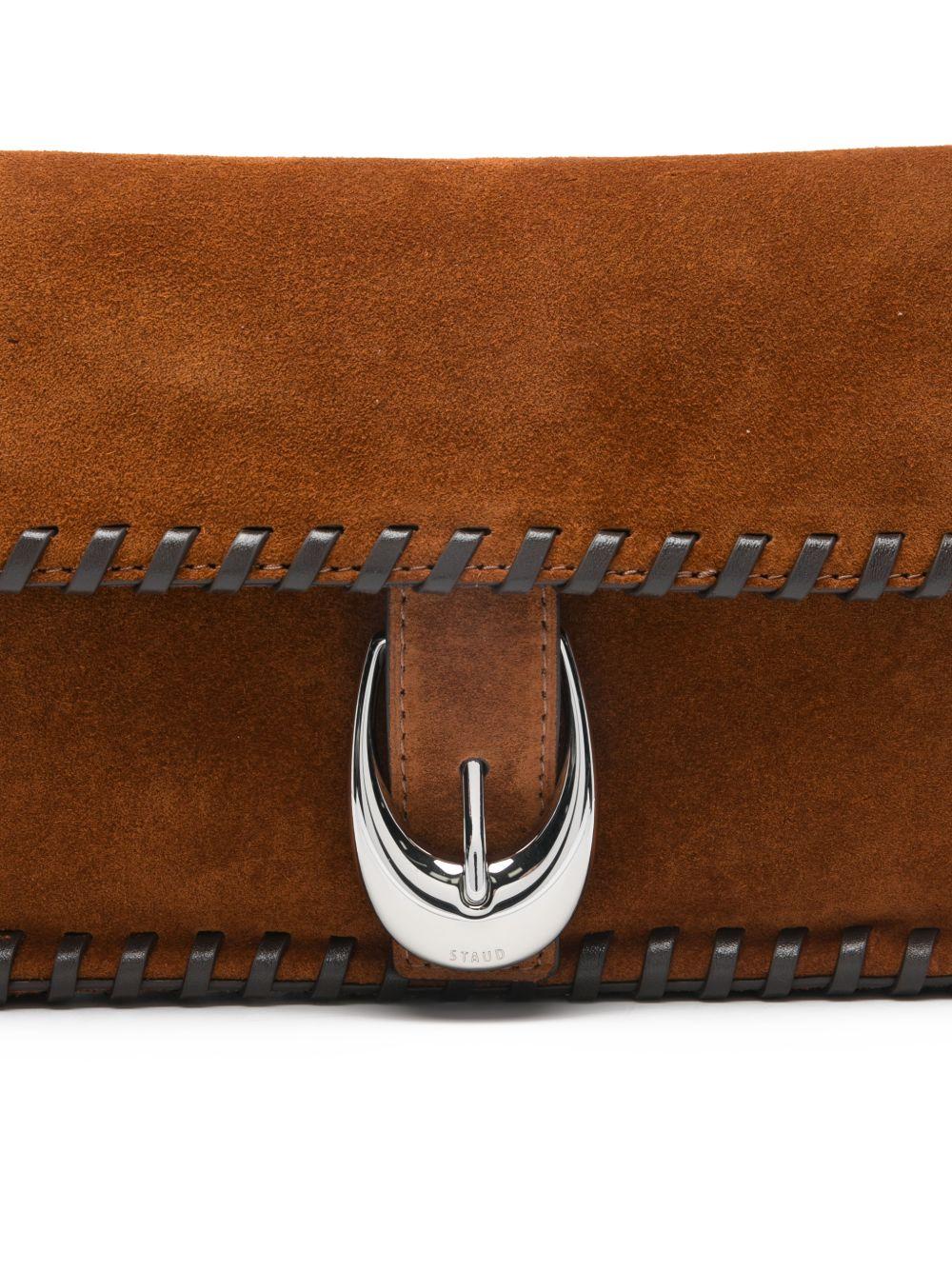 Borsa a spalla Harlow in marrone Staud - donna 
