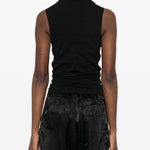 Top in jersey drappeggiato in nero Rick owens - donna 