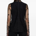 Blusa trasparente con ricamo a fiori in nero Toteme - donna 