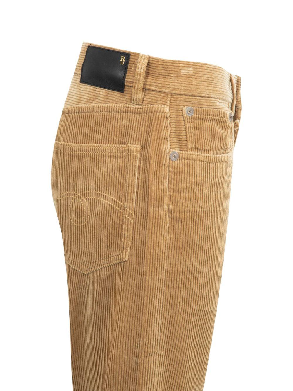 Jeans a coste in marrone R13 - donna 