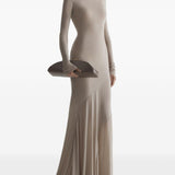 Abito lungo in jersey  a collo alto in beige Mugler - donna 