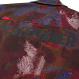 Camicia con stampa all-over in rosso e multicolore Oamc peacemaker - uomo 