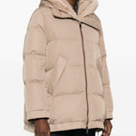 Piumino con cappuccio lou andrea in beige gotha - donna 