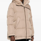 Piumino con cappuccio lou andrea in beige gotha - donna 