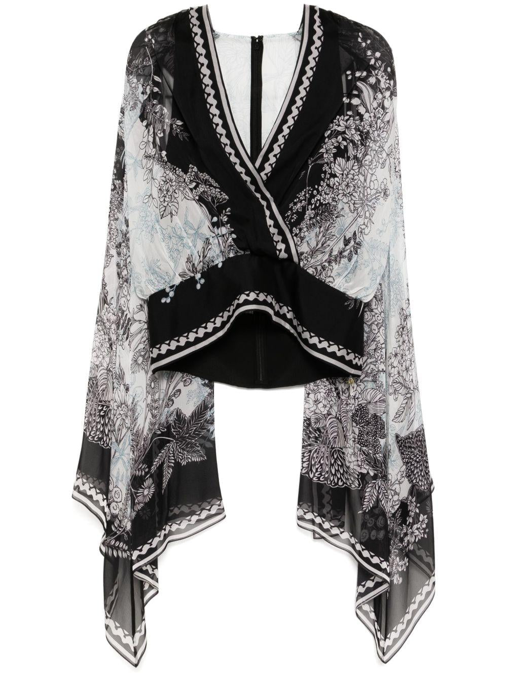 Blusa con stampa in bianco e nero Elie Saab - donna 