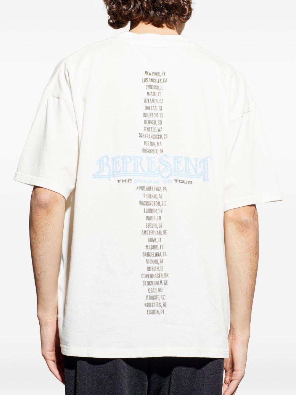 T-shirt con stampa grafica golden tour in bianco Represent - uomo 