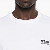 T-shirt con logo in bianco Golden goose - uomo 