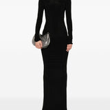 Abito maxi a maniche lunghe Temple in nero Rick owens - donna 