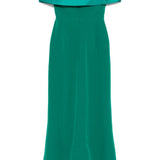 Abito lungo con scollo asimmetrico in verde Rhea Costa - donna 